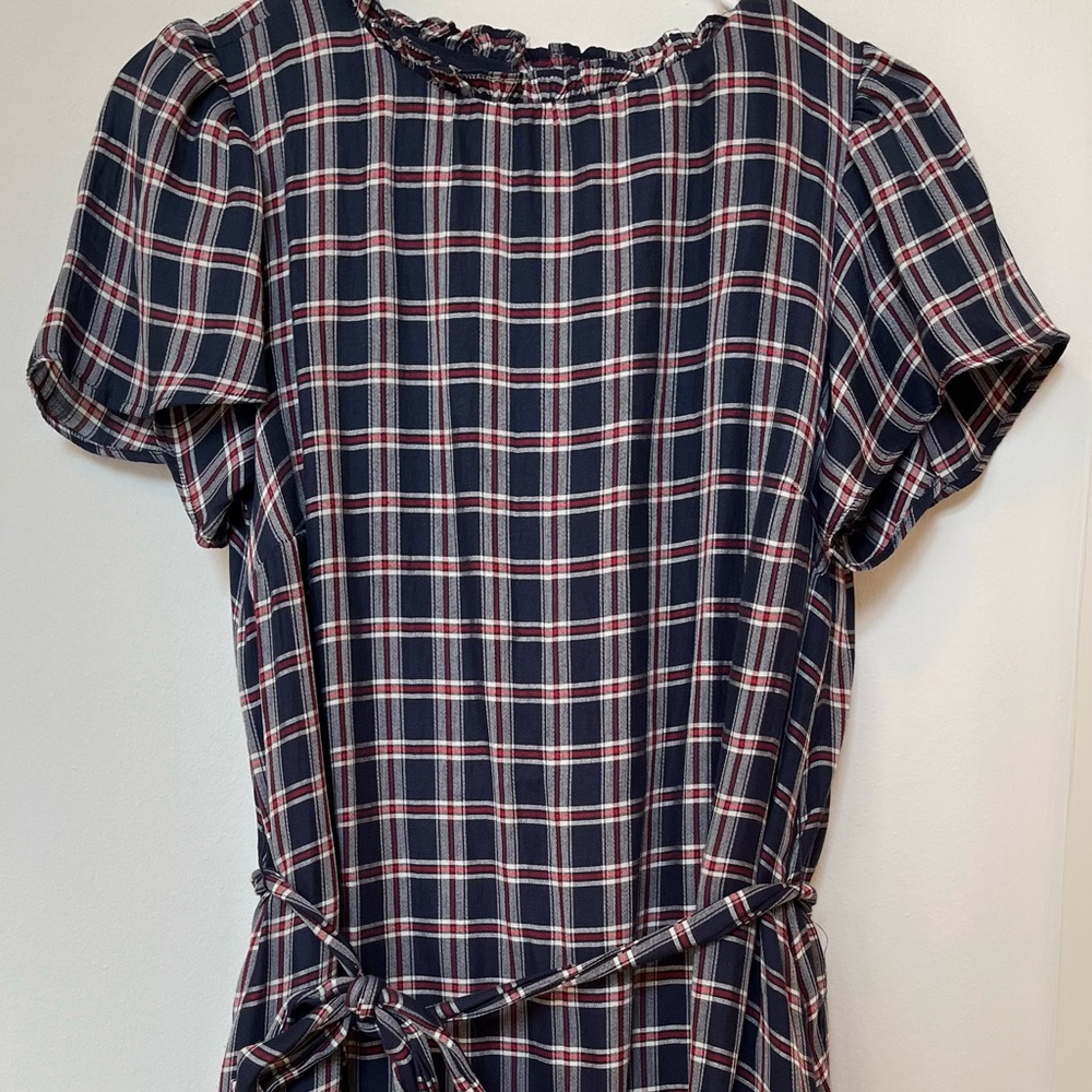 LOFT Blue Plaid Dress